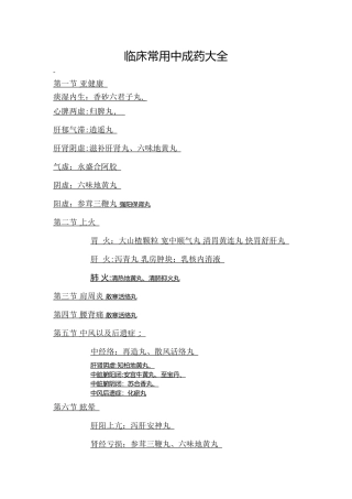 临床常用中成药大全