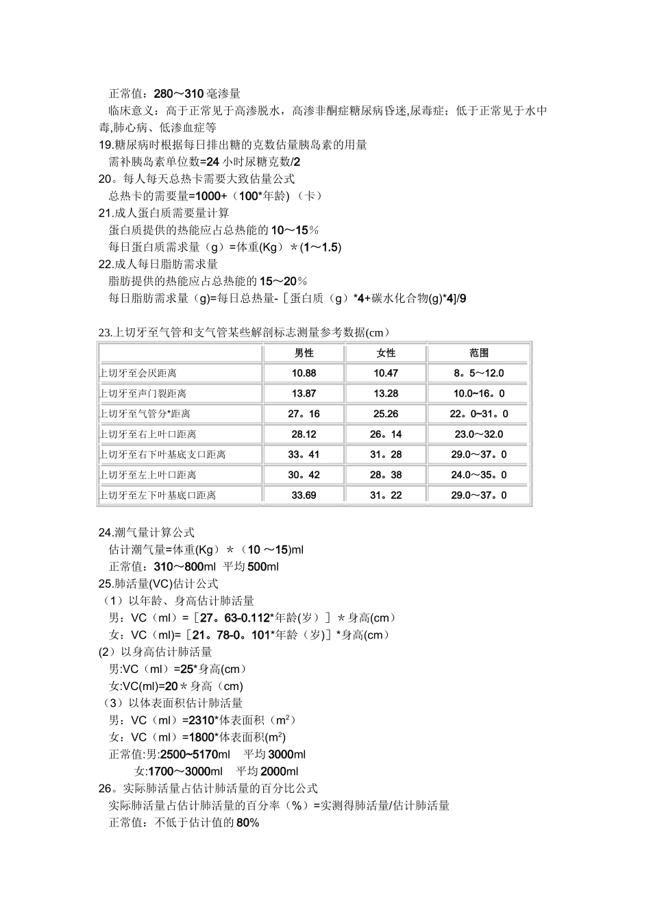 临床常用公式及数据_第3页