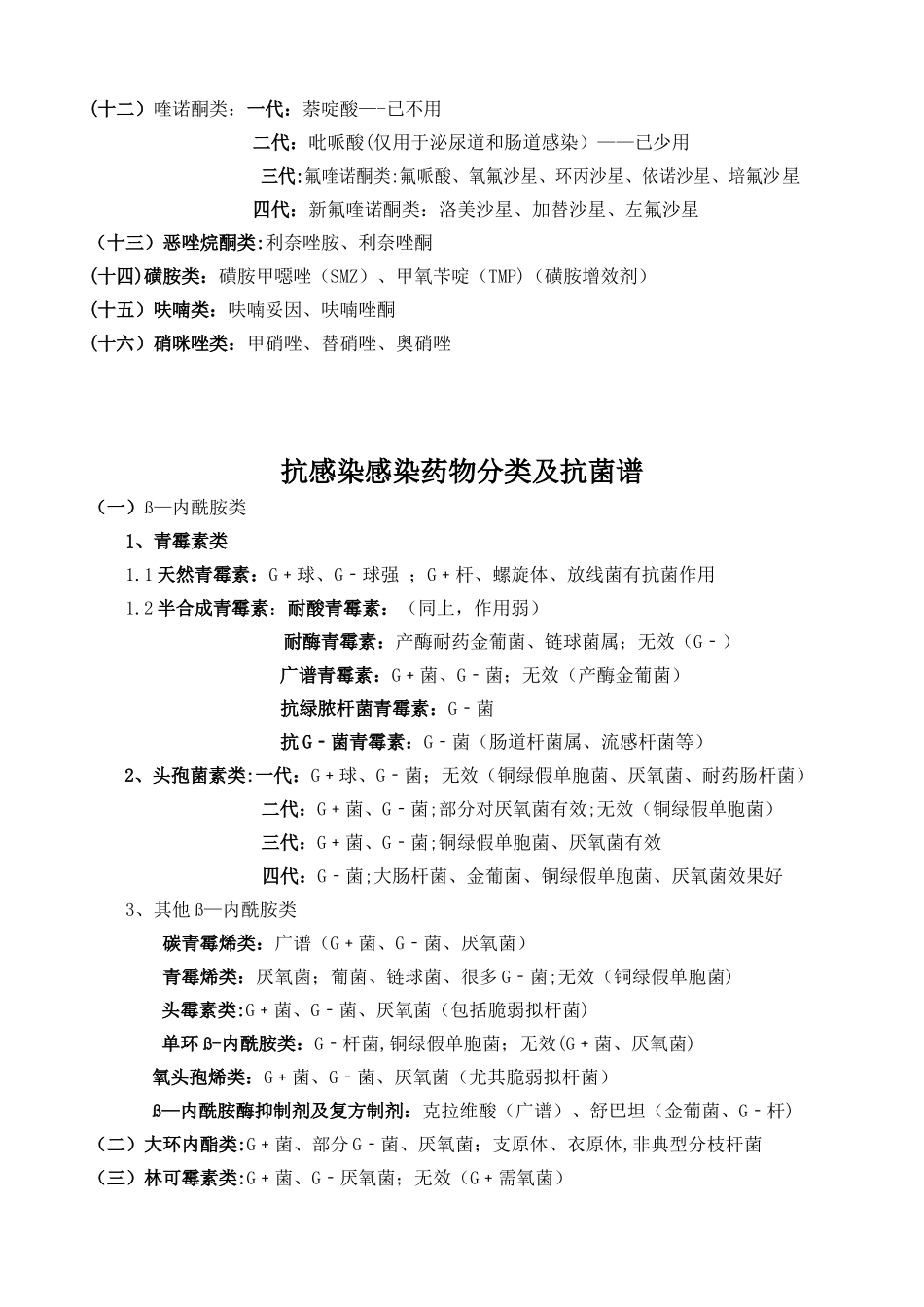 临床常用的各类抗菌药物抗菌谱及抗菌活性_第2页