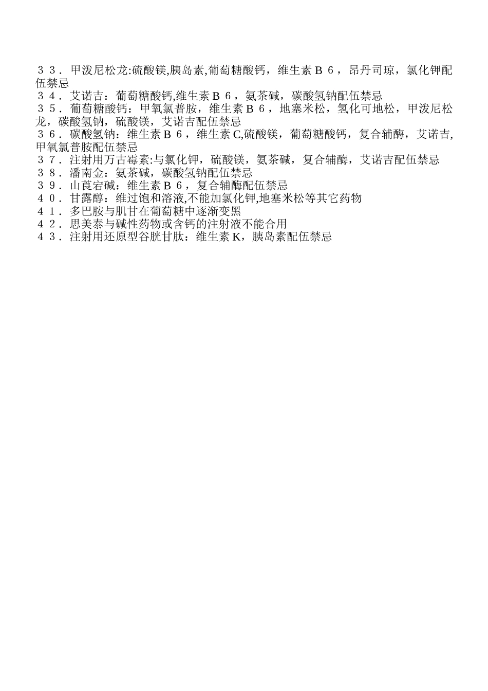 临床常用药物配伍禁忌_第2页