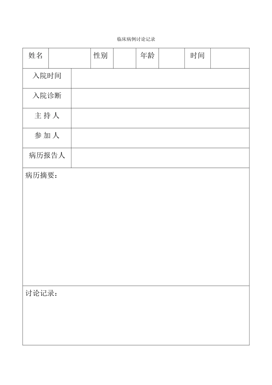 临床病例讨论记录_第1页