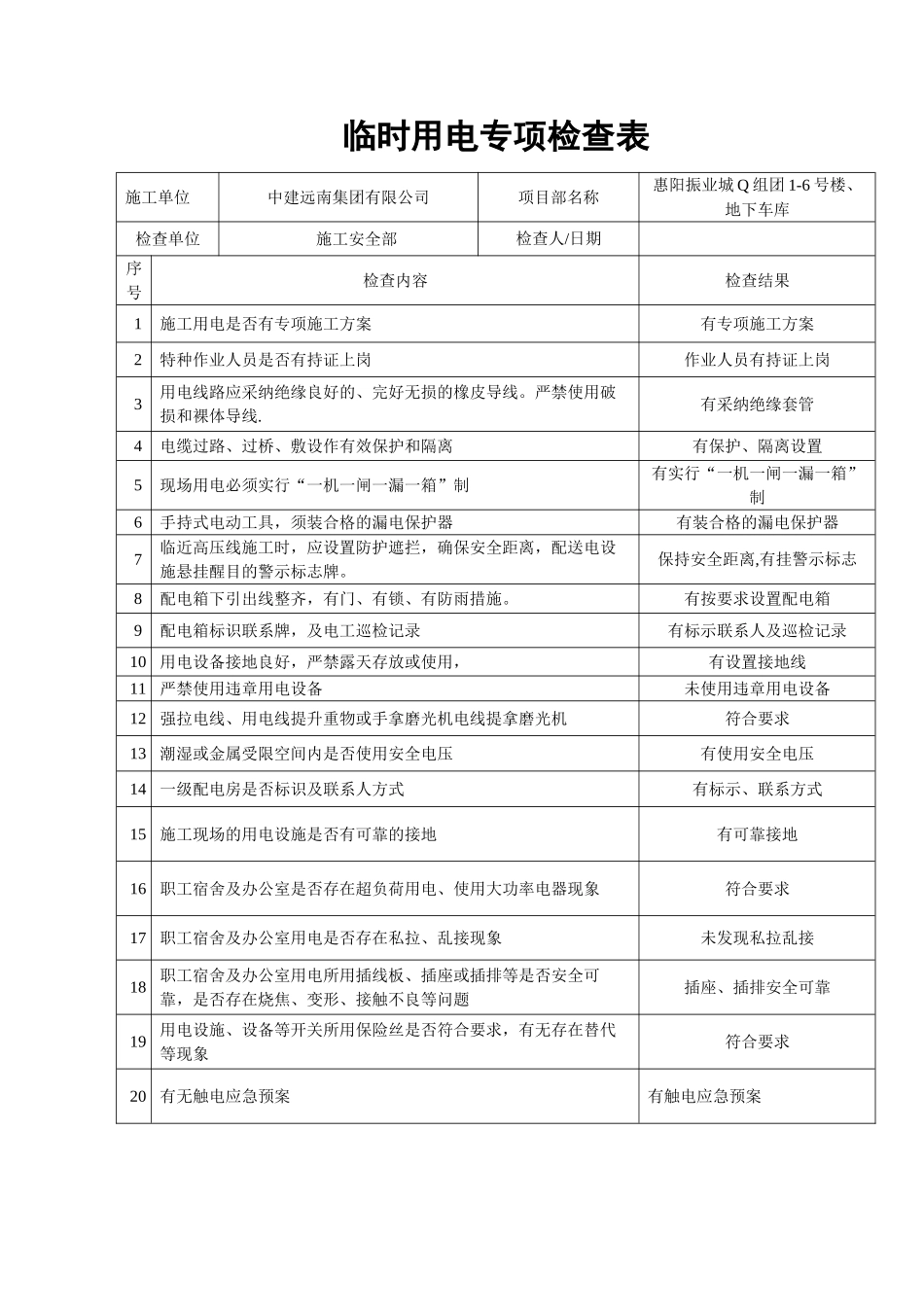 临时用电专项检查表_第1页