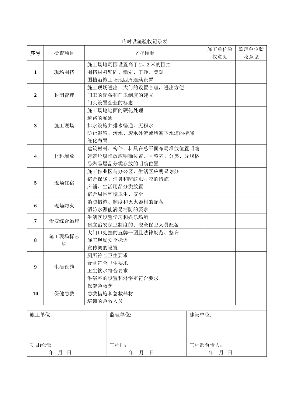 临时设施验收记录表_第1页