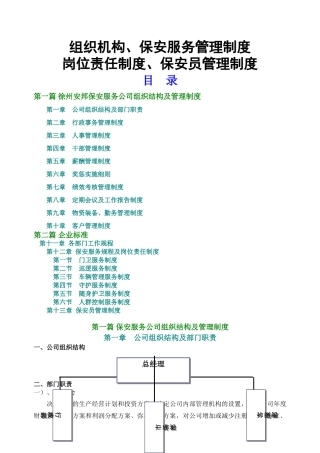 临沂保安服务有限公司管理制度汇编