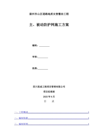 主、被动防护网施工方案