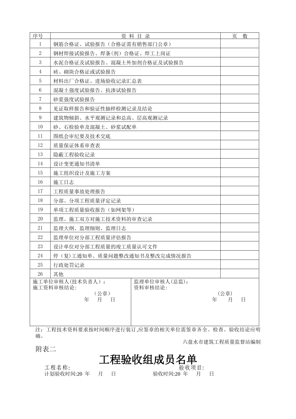 主体分部工程验收申请表_第2页