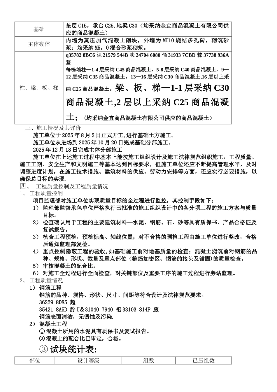主体工程质量中间验收初检报告_第2页