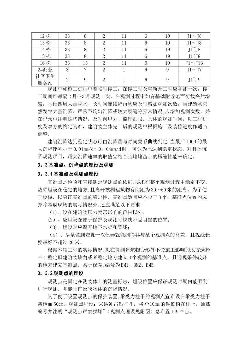 主体沉降观测方案_第3页