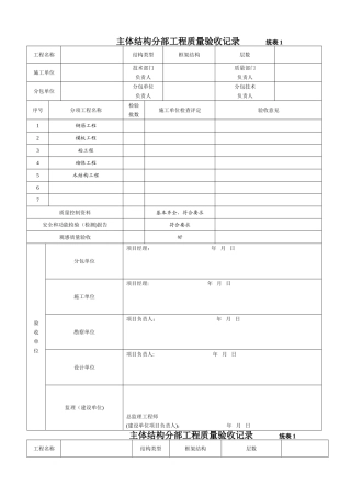 主体结构分部工程质量验收记录1