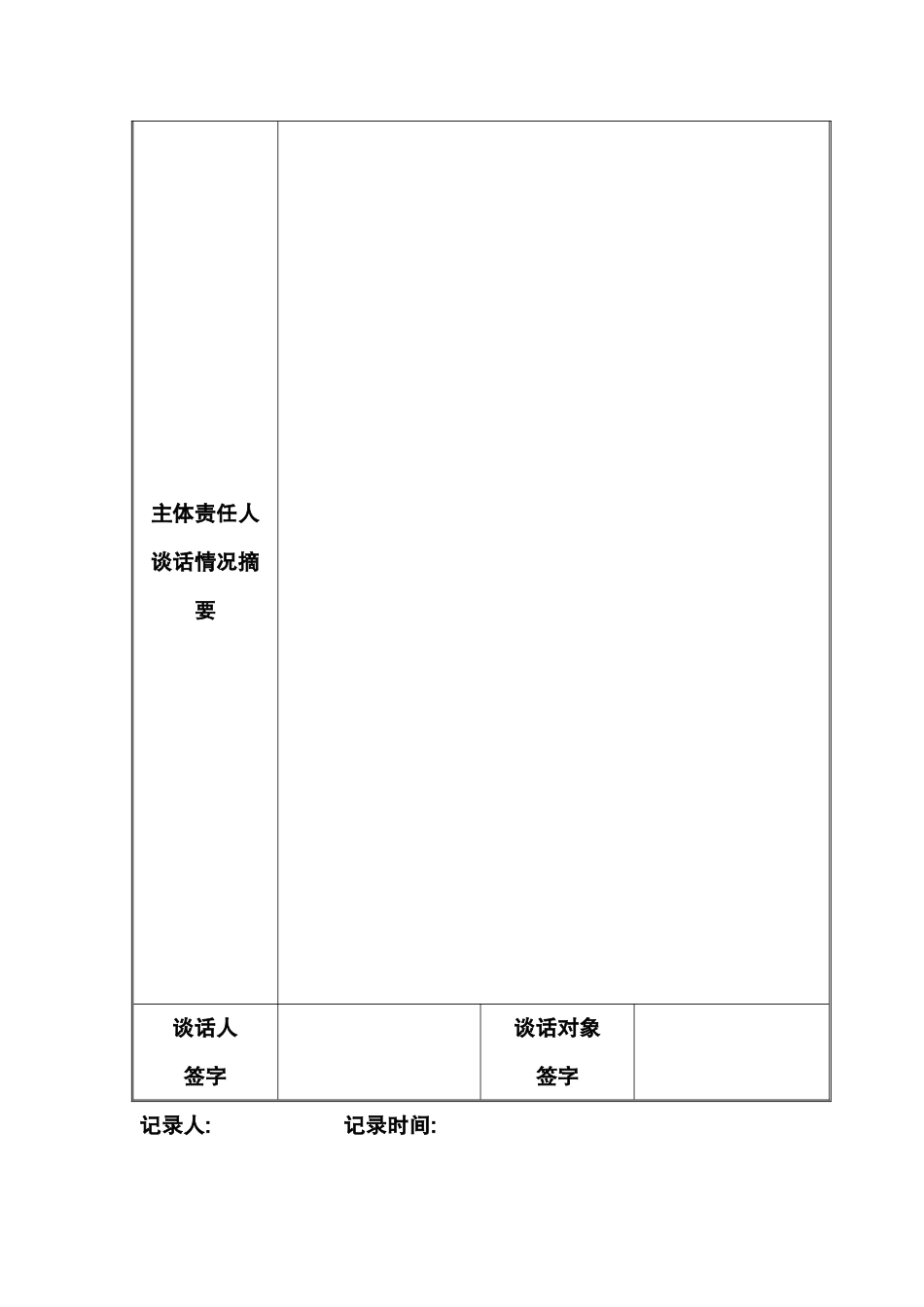 主体责任人谈话情况记录表_第2页