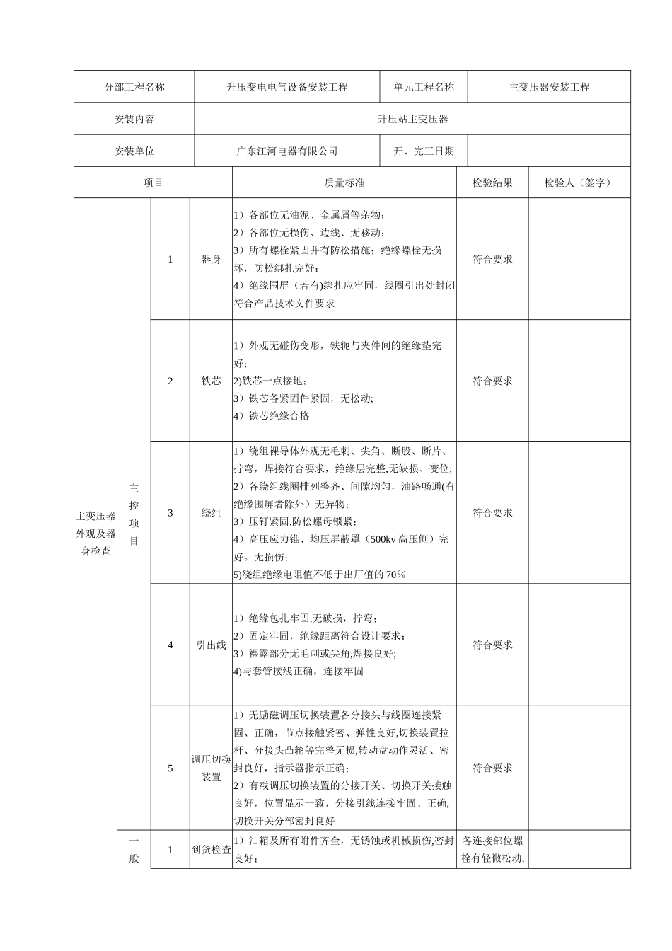 主变压器质量评定表_第2页