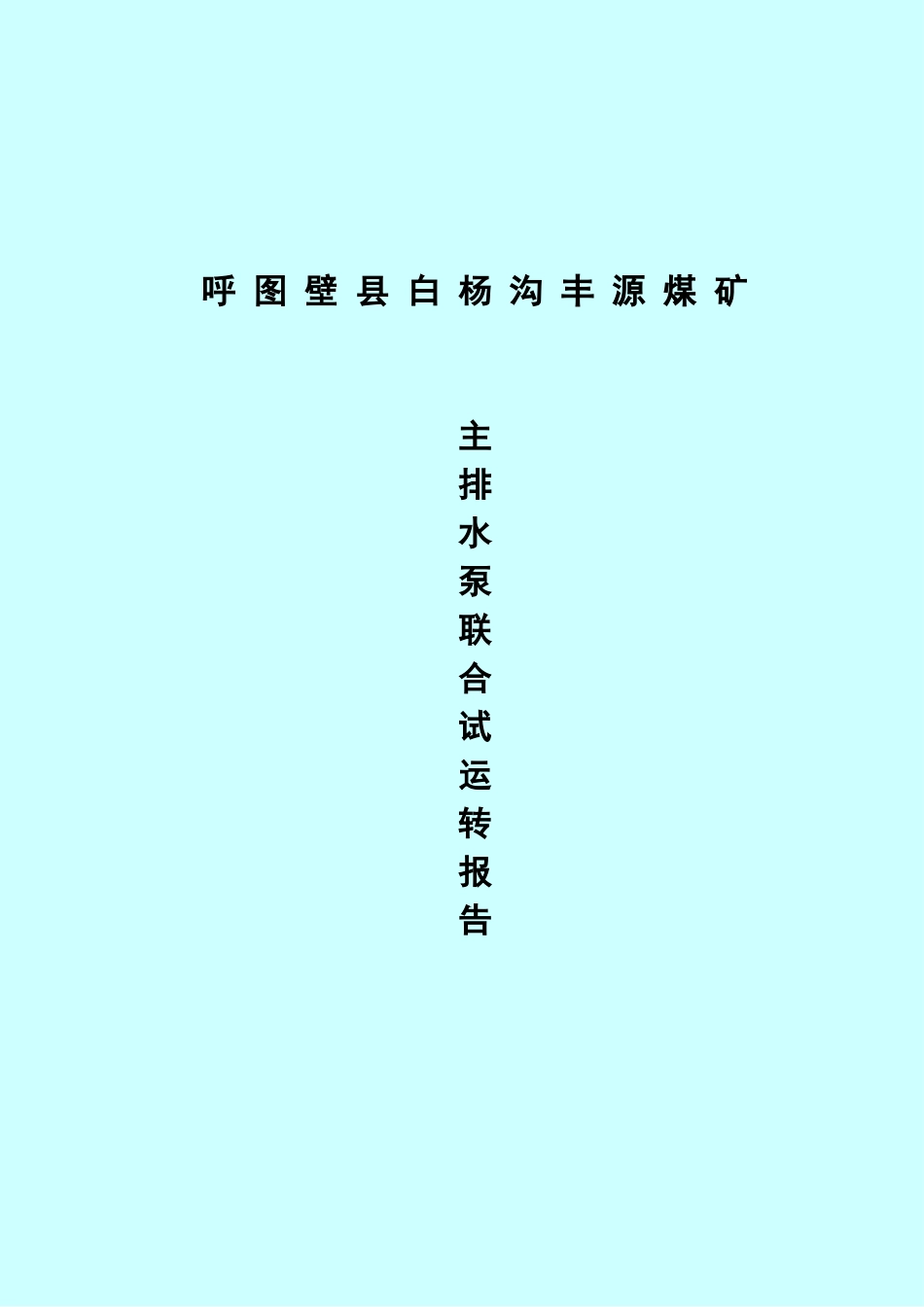 主排水泵联合试运转试验报告_第1页