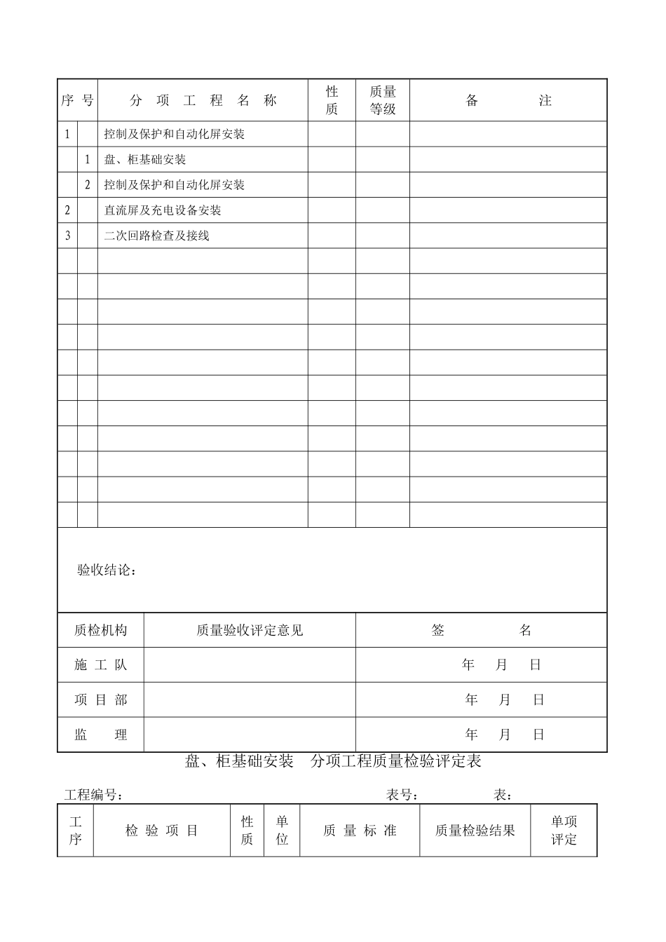 主控及直流系统设备安装单位工程质量验收评定表_第2页