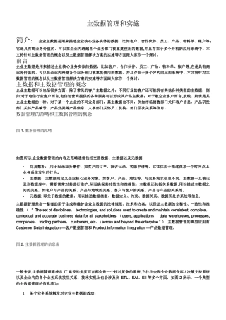 主数据管理与实施策略