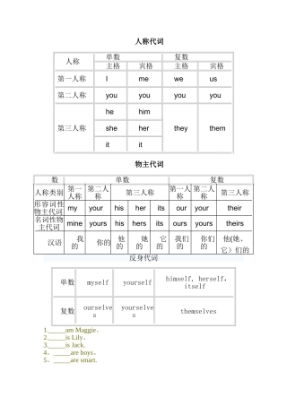 主格宾格表格及练习