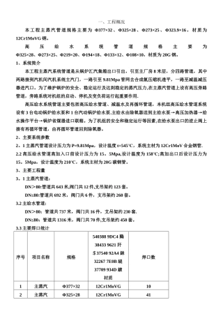 主蒸汽、主给水管道施工方案