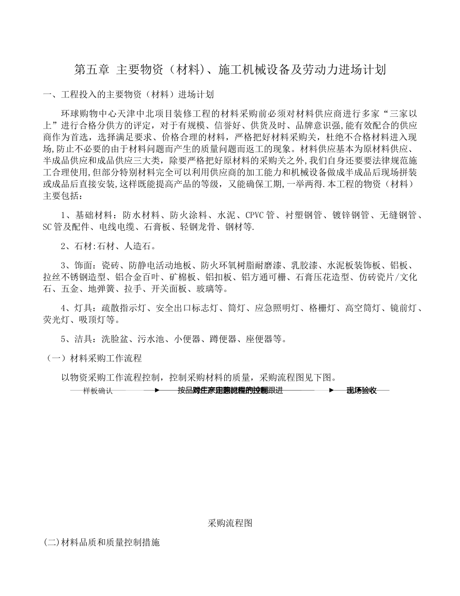 主要物资、施工机械设备及劳动力进场计划_第1页