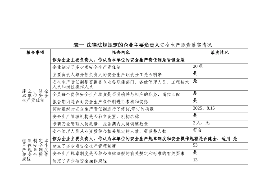主要负责人安全生产履职情况报告表2025_第2页