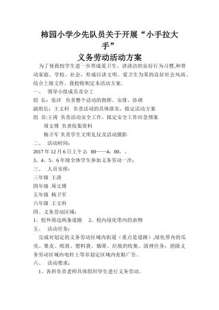 义务劳动-活动方案