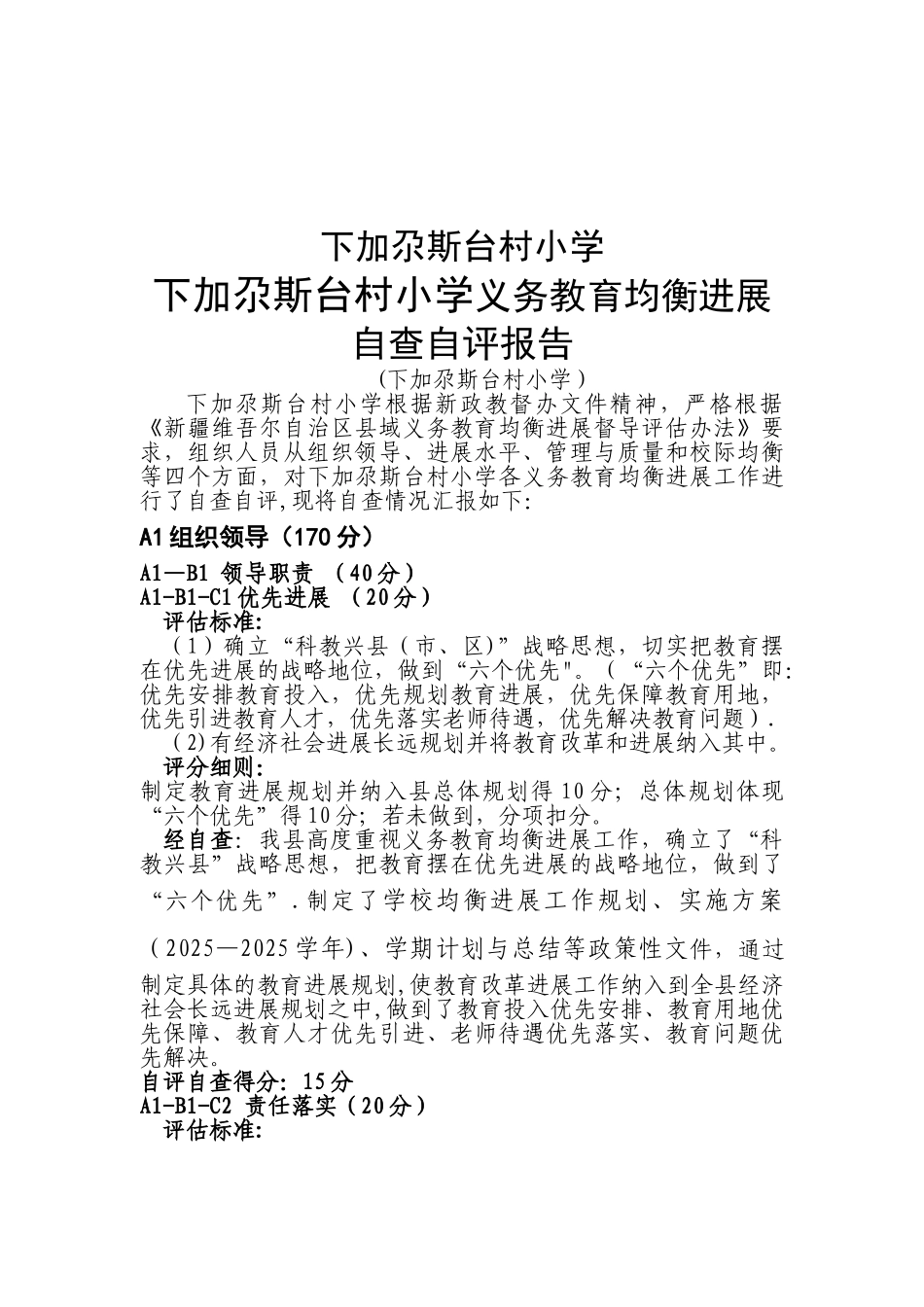 义务教育均衡发展自查自评报告_第2页