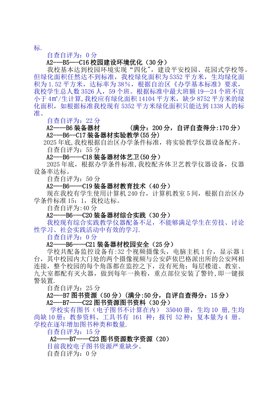 义务教育学校标准化建设自评自查报告_第3页