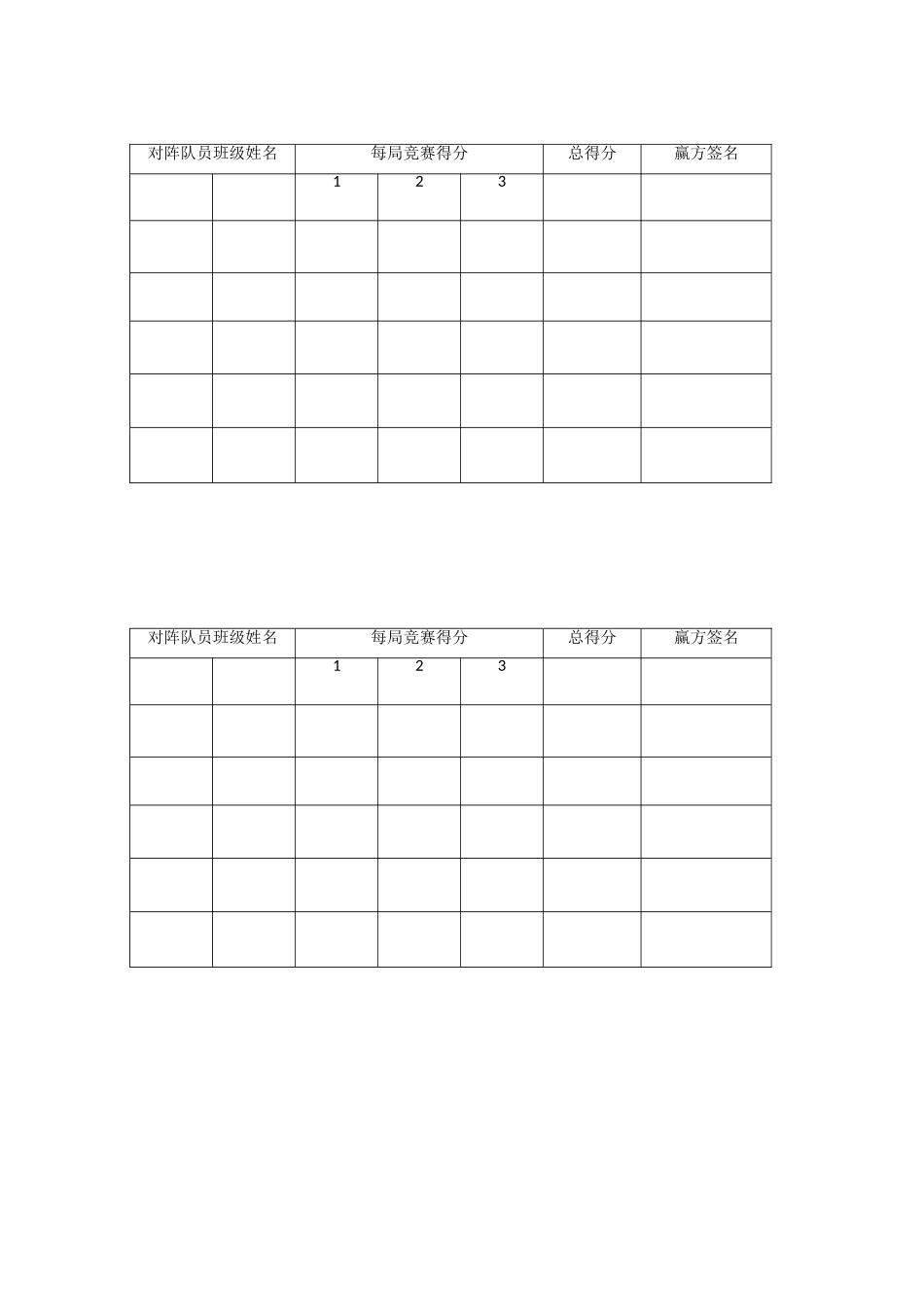 乒乓球比赛单打表格_第2页