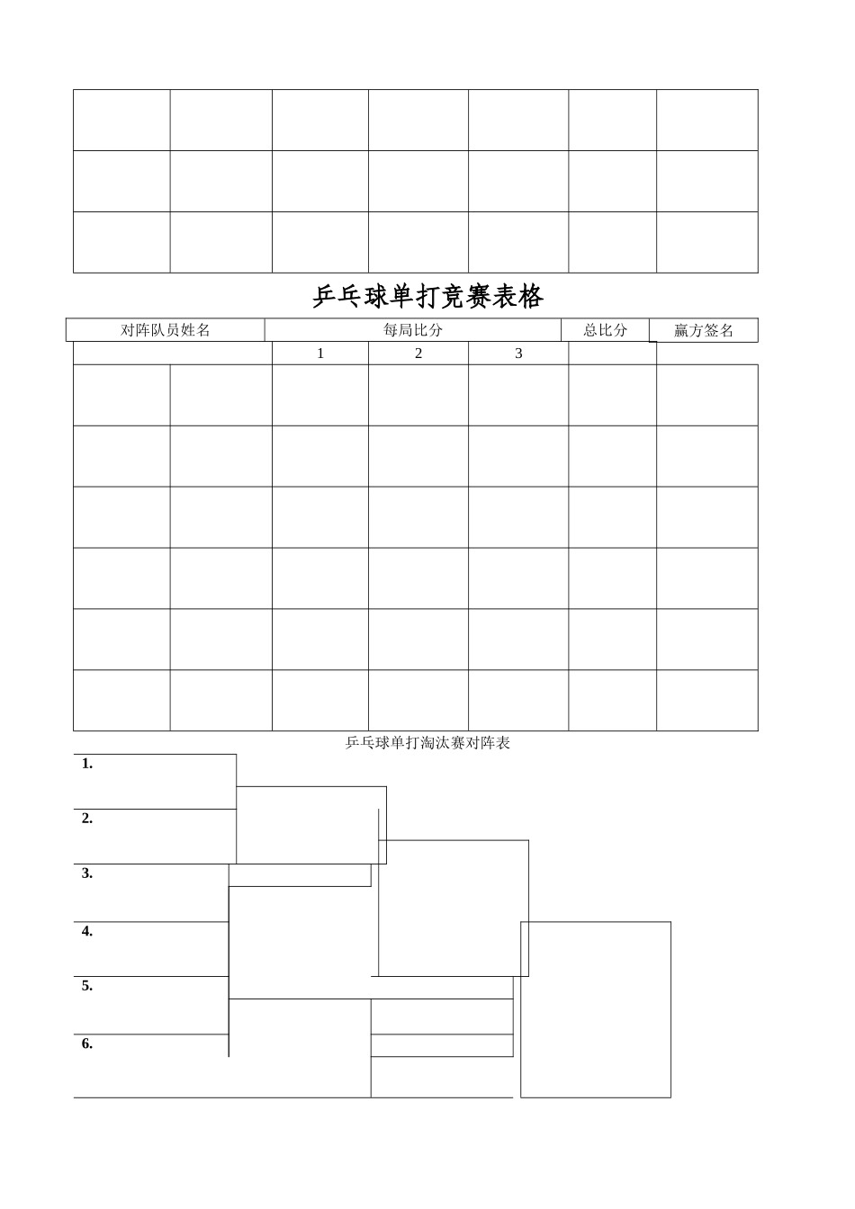 乒乓球比赛表格_第2页