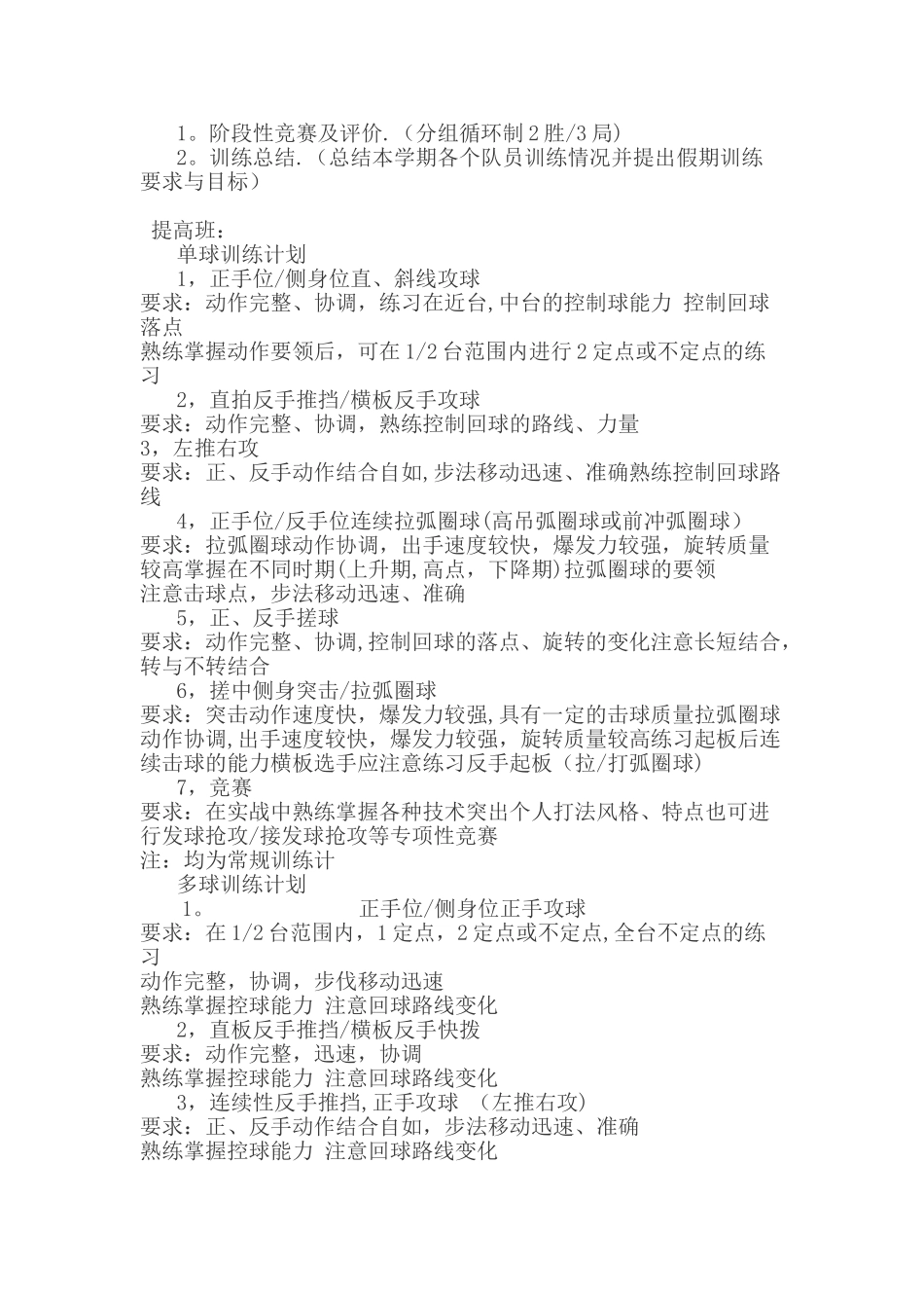 乒乓球班训练计划_第2页