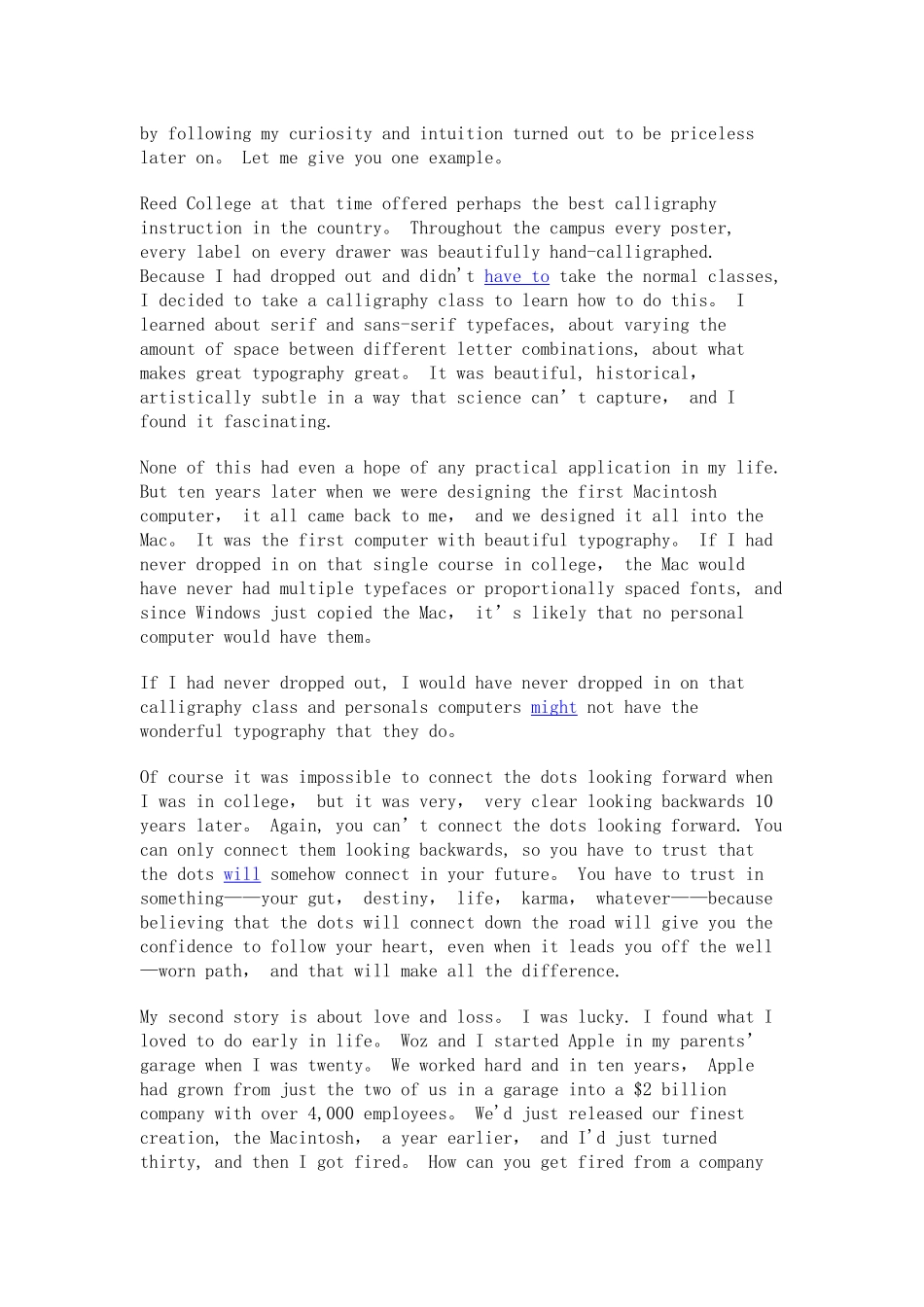 乔布斯演讲稿英文版_第2页