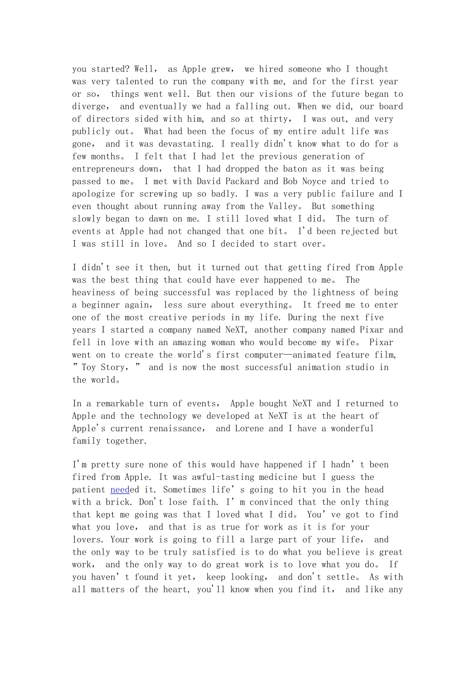 乔布斯演讲稿英文版_第3页