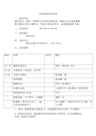 乔迁庆典活动方案17446