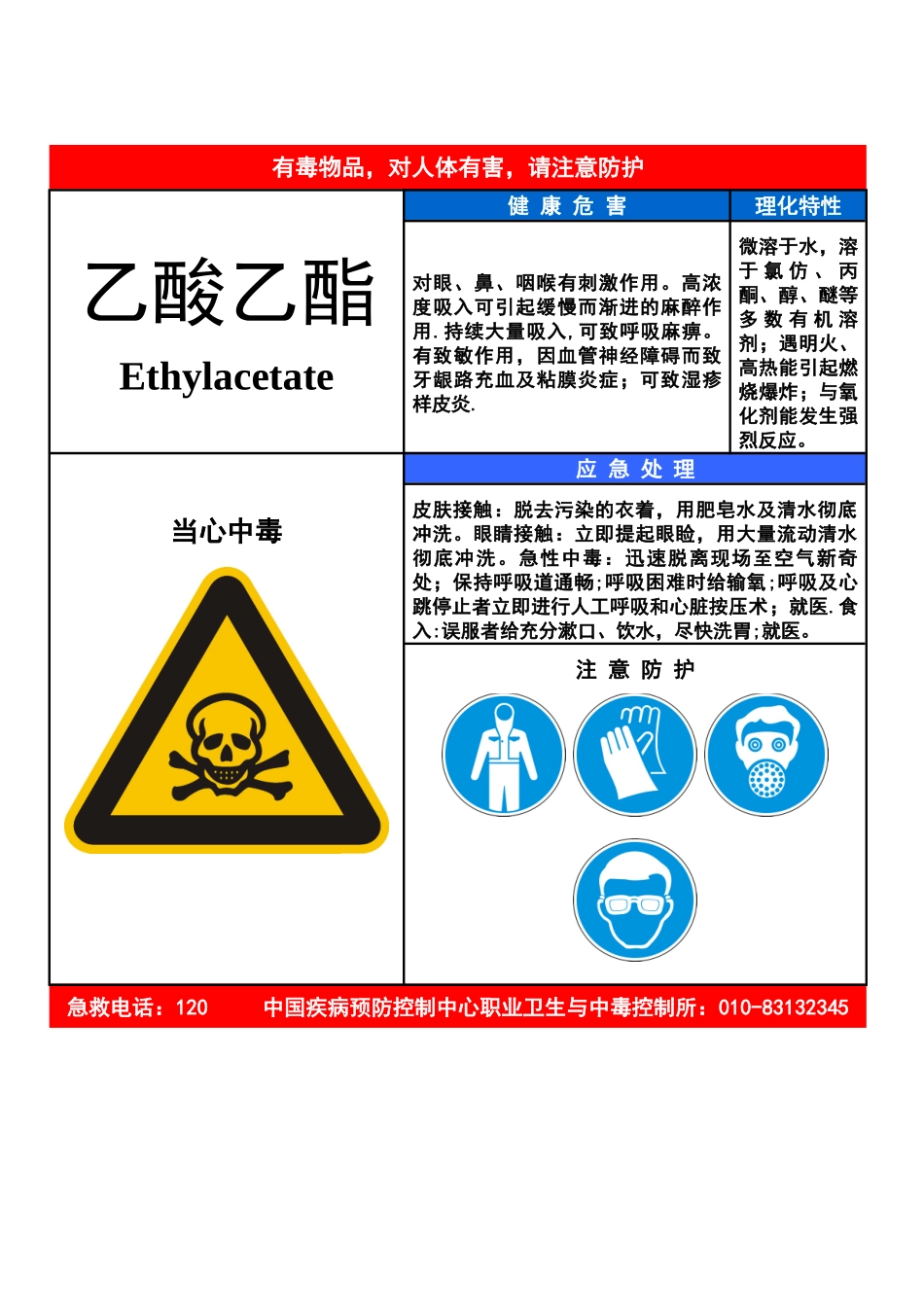 乙酸乙酯-职业病危害告知卡_第1页