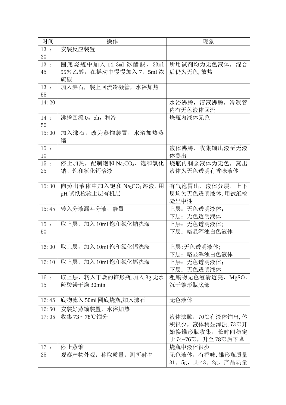 乙酸乙酯的制备实验报告_第3页