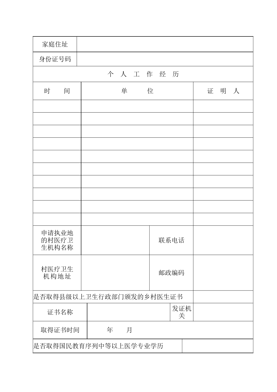 乡村医生执业注册申请表_第2页