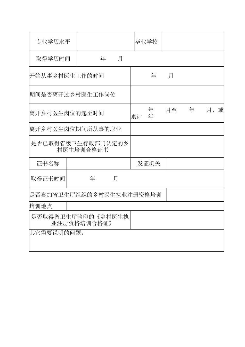 乡村医生执业注册申请表_第3页