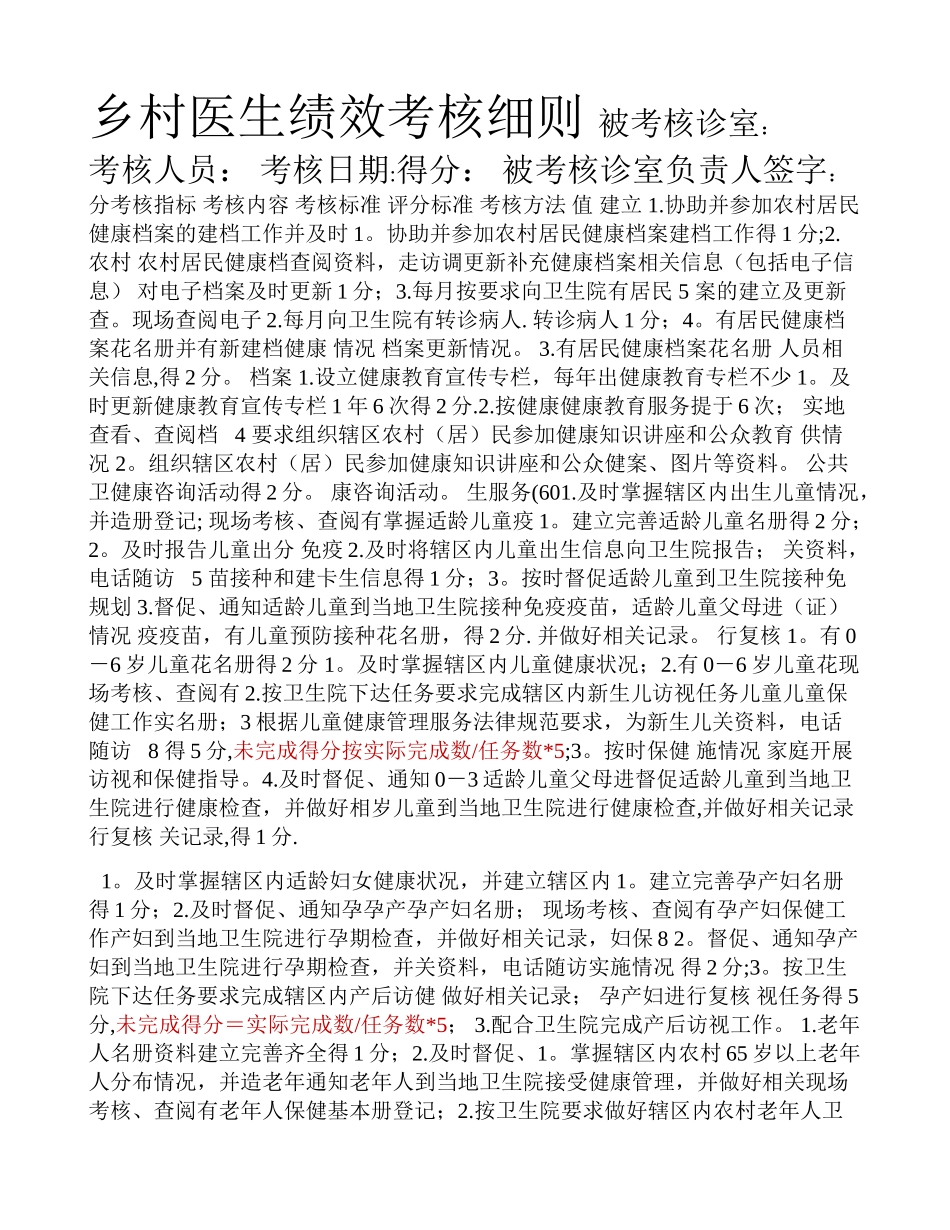 乡村医生绩效考核细则_第1页