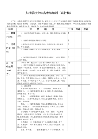 乡村学校少年宫考核细则