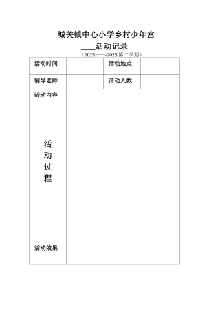 乡村少年宫足球社团活动记录