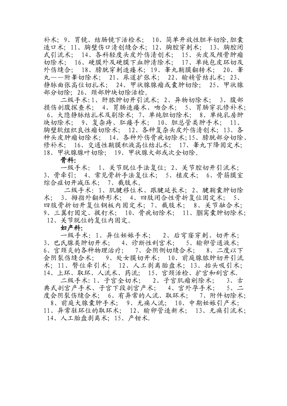 乡镇医院或一级医院手术分级管理办法_第3页