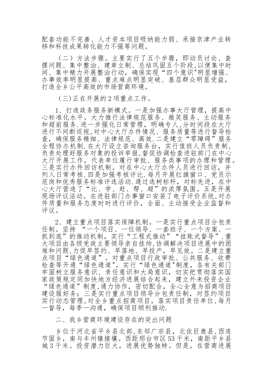 乡镇开展营商环境集中整治工作汇报_第2页