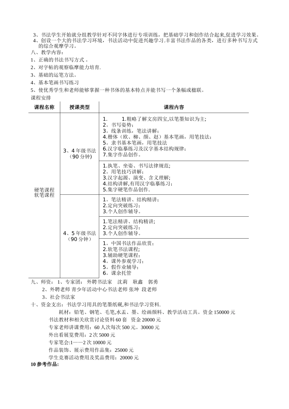 书法活动组执行方案_第2页