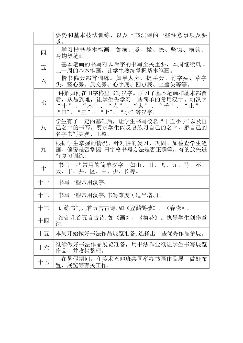 书法社团工作计划_第3页