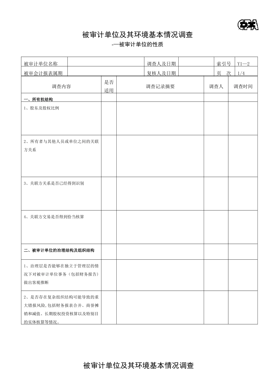 了解被审计单位及其环境工作底稿_第3页
