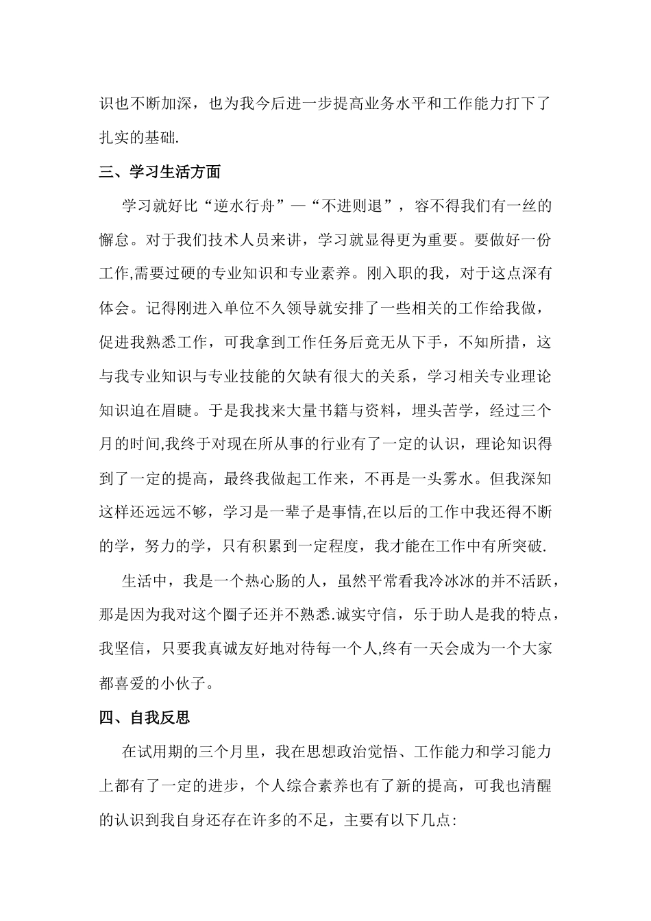 事业单位-试用期-转正工作总结_第3页