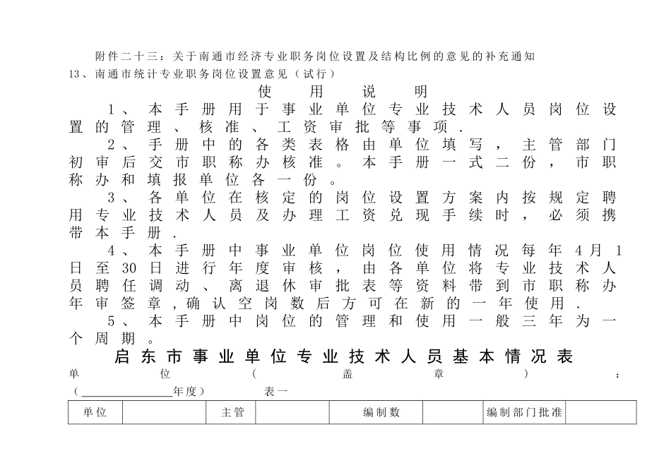 事业单位专业技术人员岗位使用管理手册_第3页