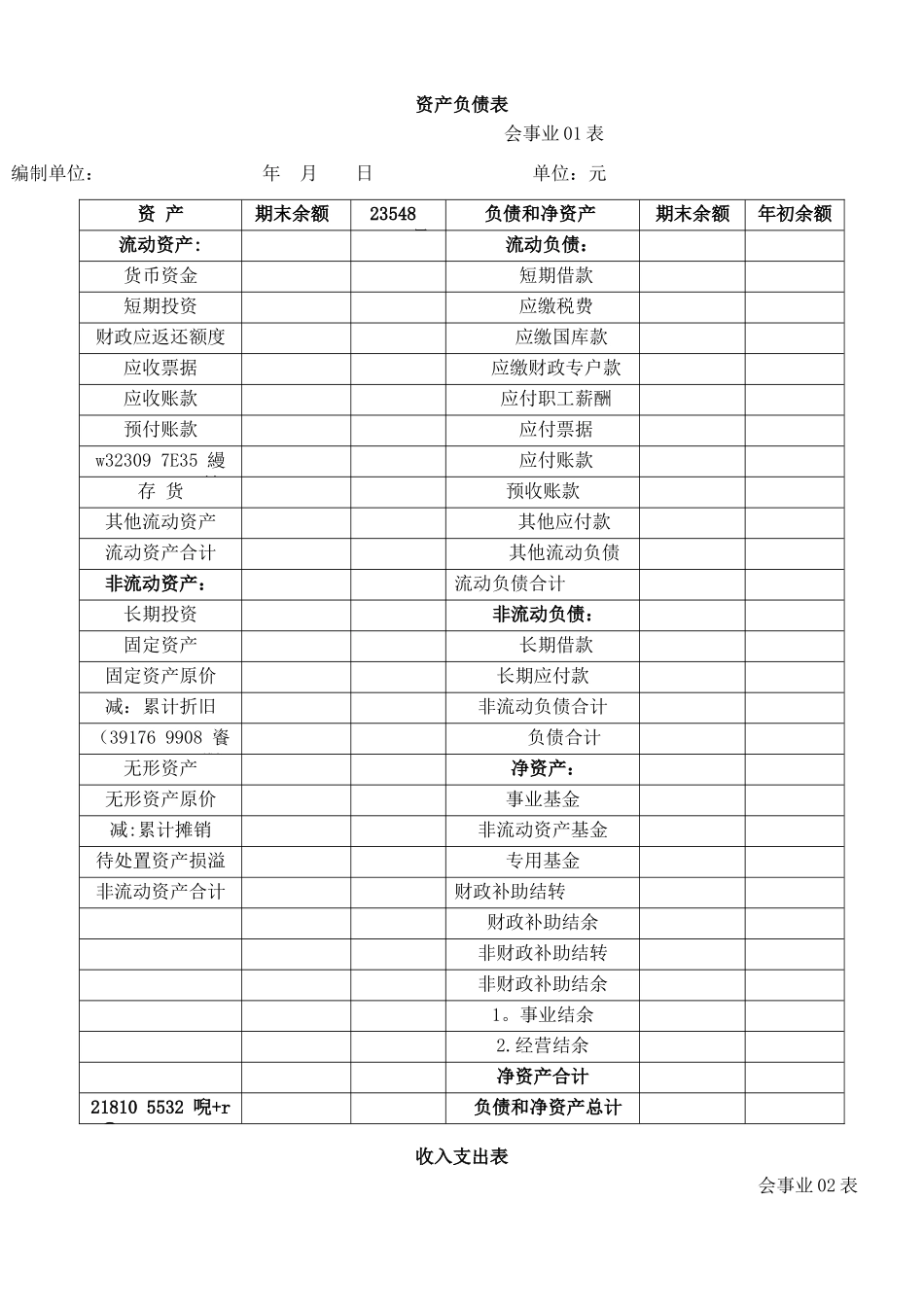 事业单位会计报表格式及编制说明_第2页