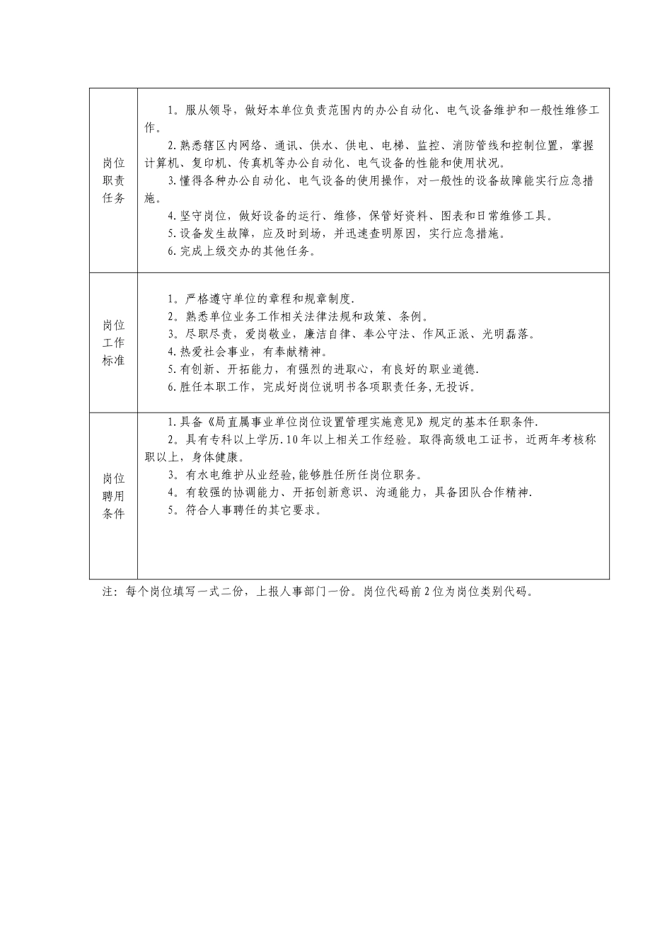 事业单位岗位说明书参考样本6907514171_第3页