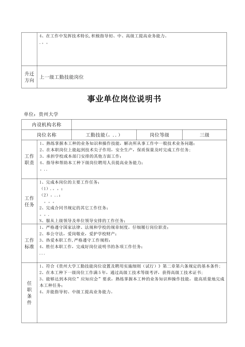 事业单位岗位说明书_第2页