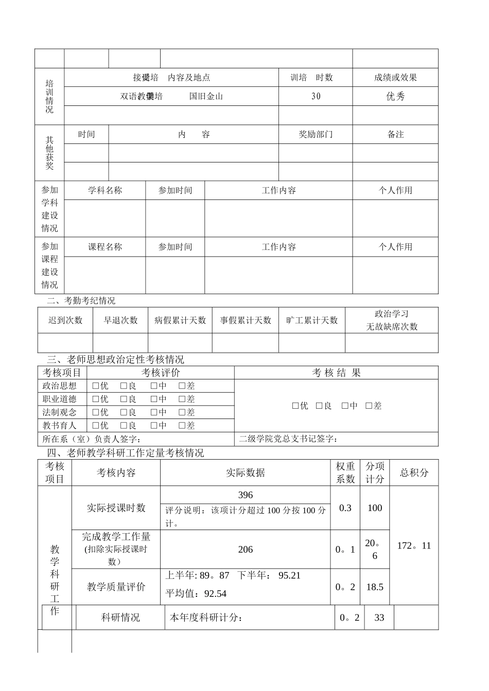 事业单位工作人员年度考核登记表-郭怀民_第3页