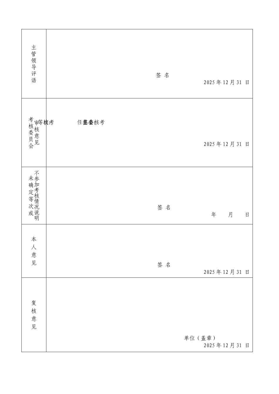 事业单位工作人员年度考核登记表_第2页